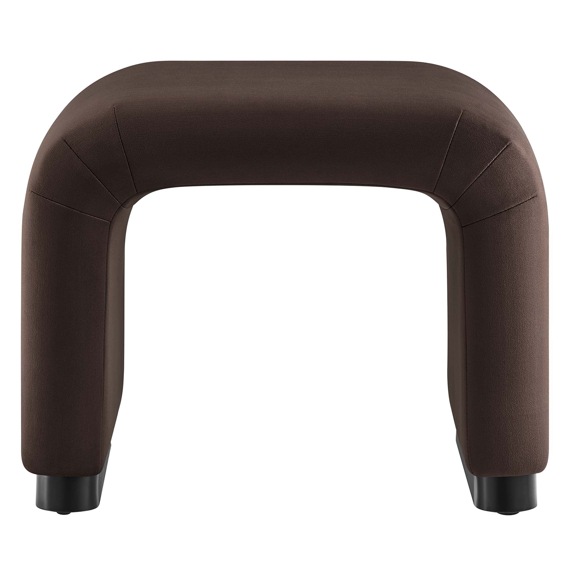 Koda Performance Velvet Waterfall Stool - Black Chocolate Brown