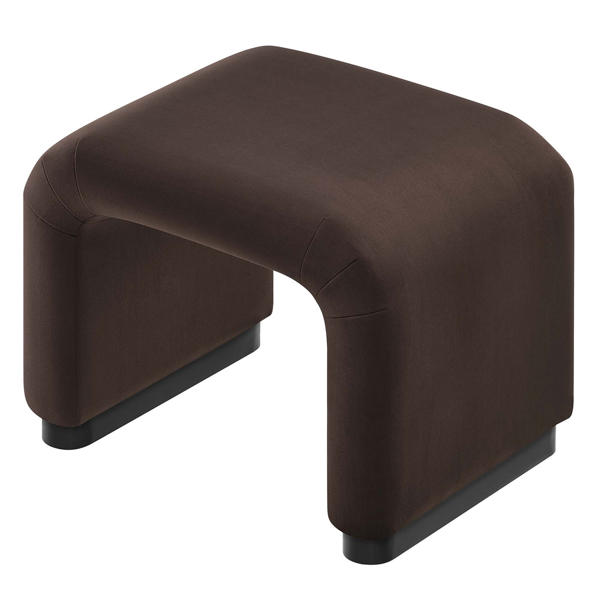 Koda Performance Velvet Waterfall Stool - Black Chocolate Brown