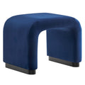 Koda Performance Velvet Waterfall Stool - Black Midnight Blue