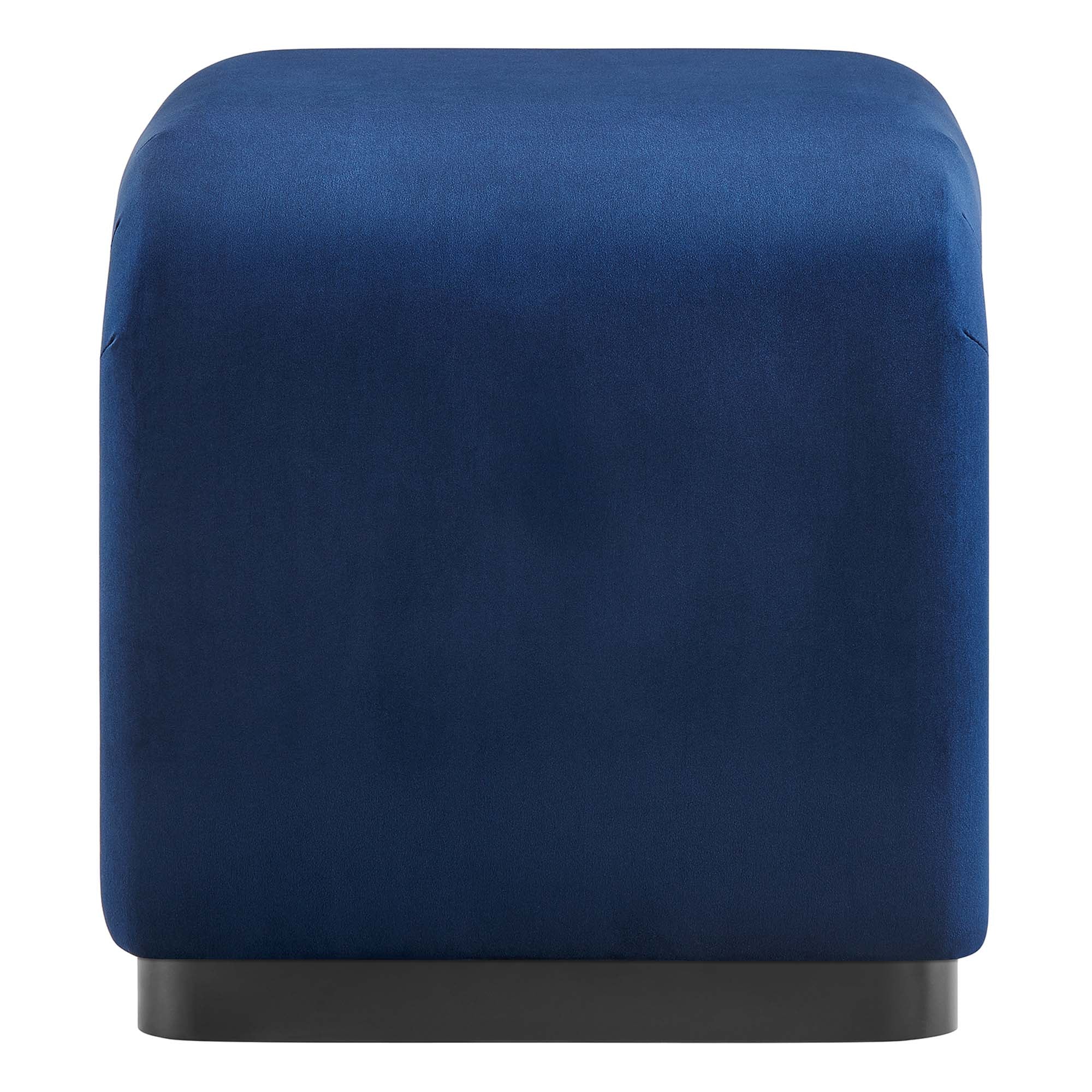 Koda Performance Velvet Waterfall Stool - Black Midnight Blue