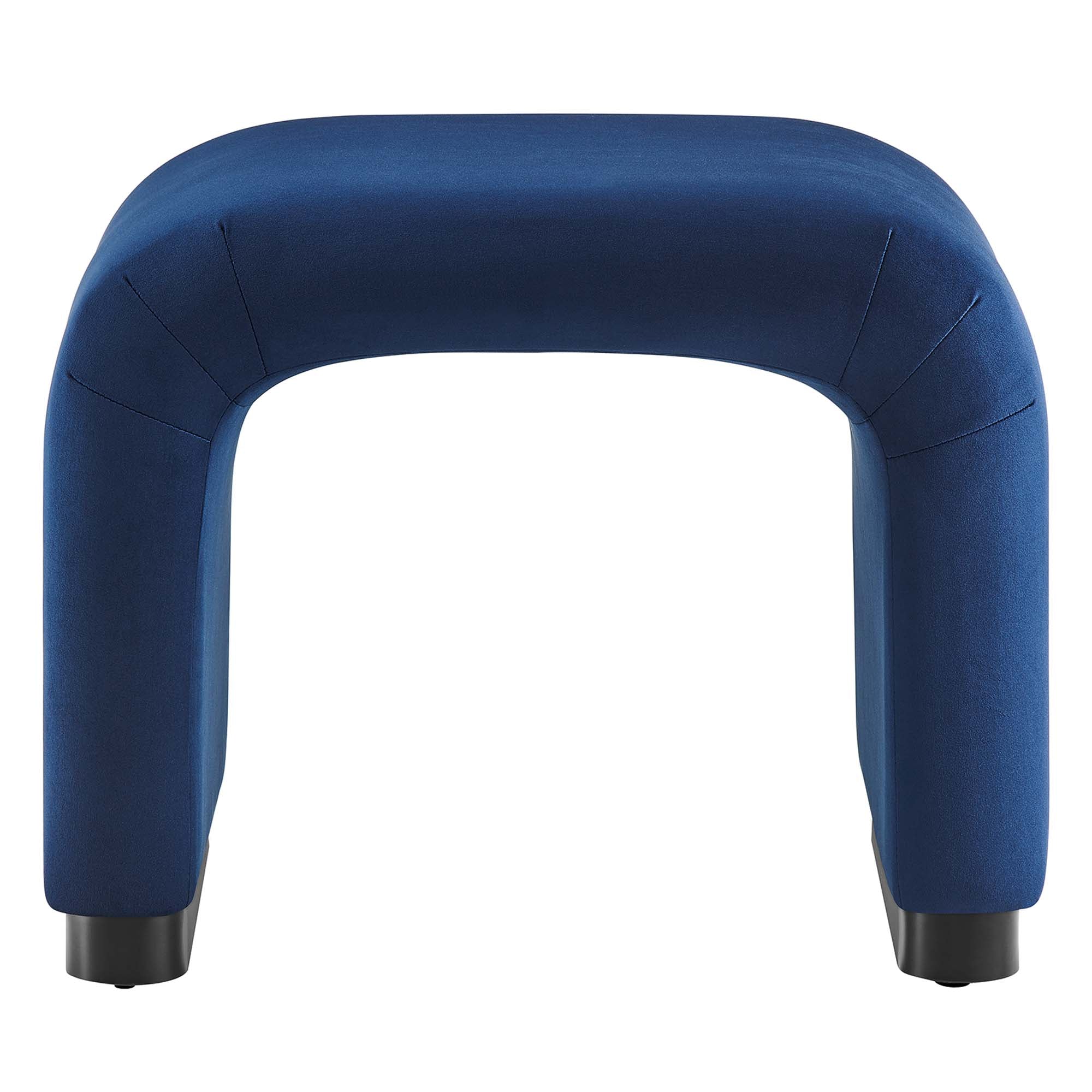 Koda Performance Velvet Waterfall Stool - Black Midnight Blue