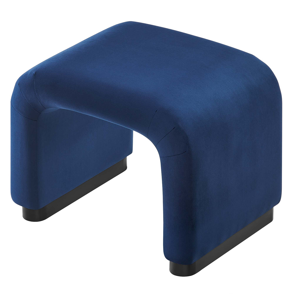 Koda Performance Velvet Waterfall Stool - Black Midnight Blue