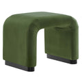 Koda Performance Velvet Waterfall Stool - Black Moss Green