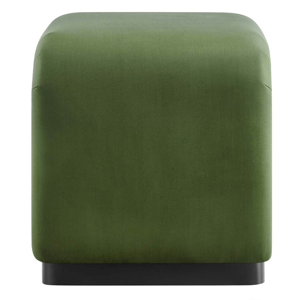 Koda Performance Velvet Waterfall Stool - Black Moss Green