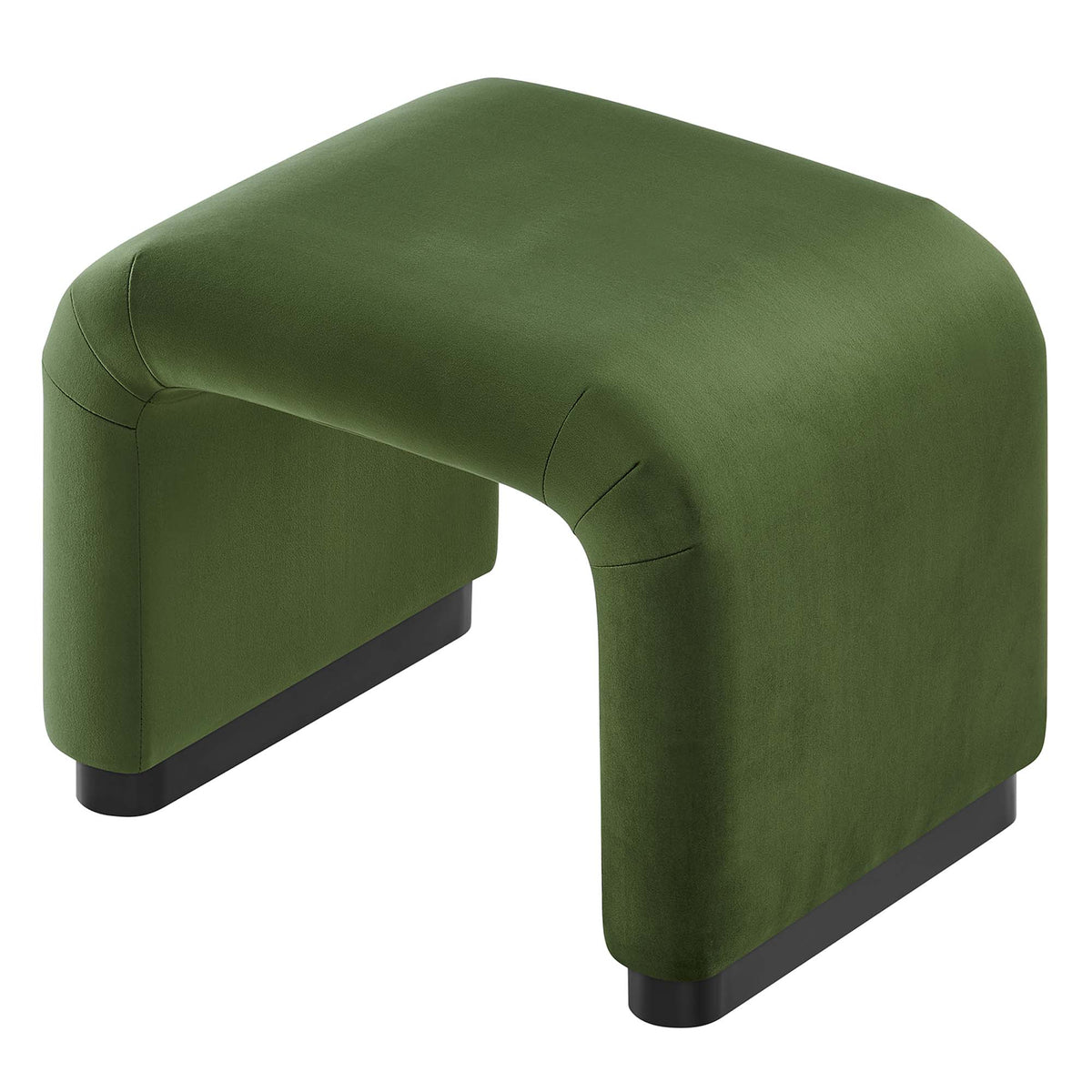 Koda Performance Velvet Waterfall Stool - Black Moss Green
