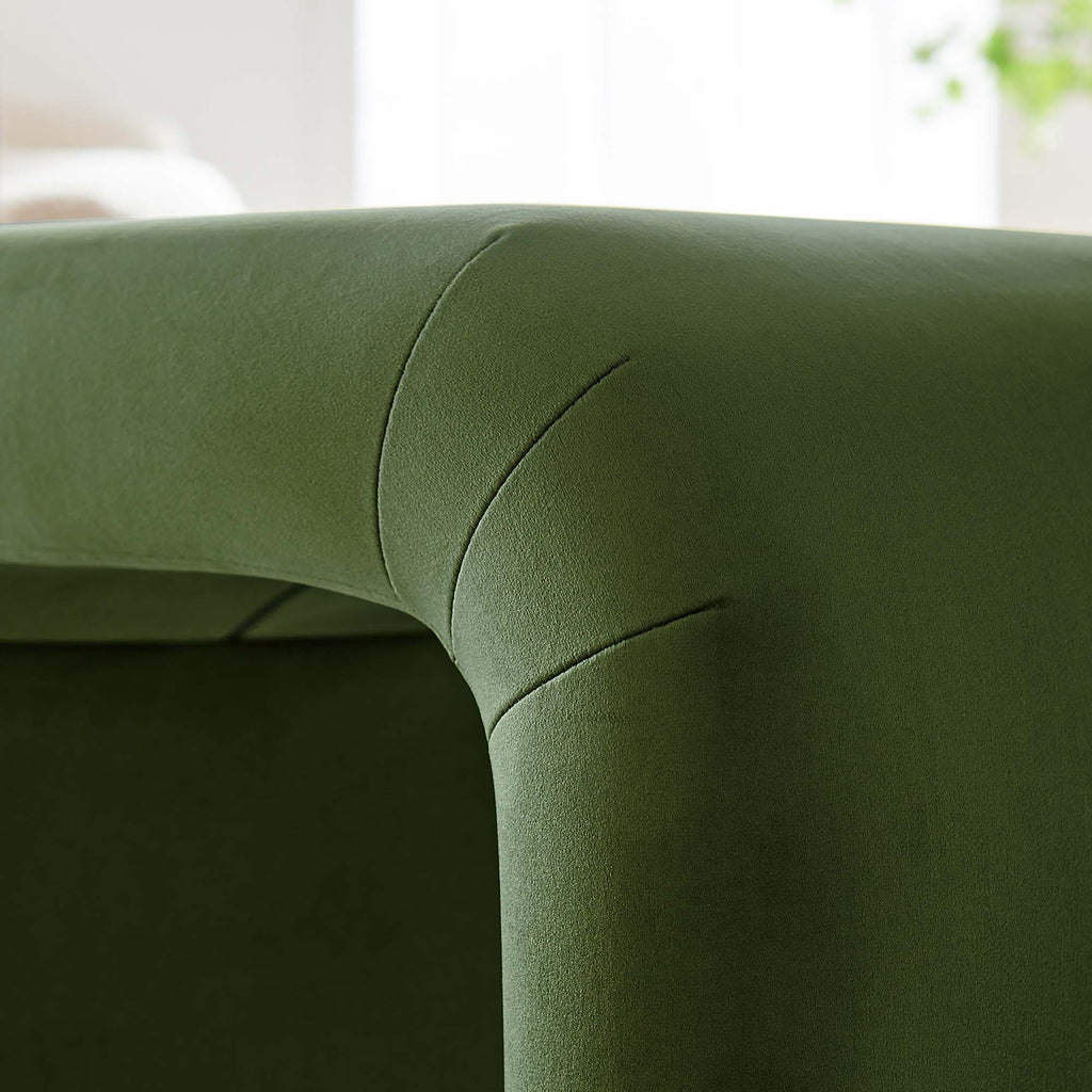 Koda Performance Velvet Waterfall Stool - Black Moss Green