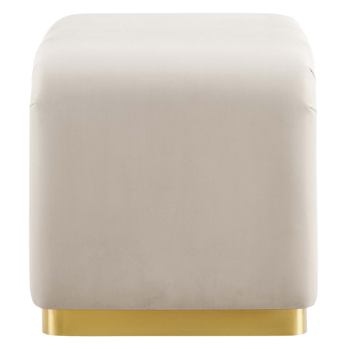Koda Performance Velvet Waterfall Stool - Brass Almond