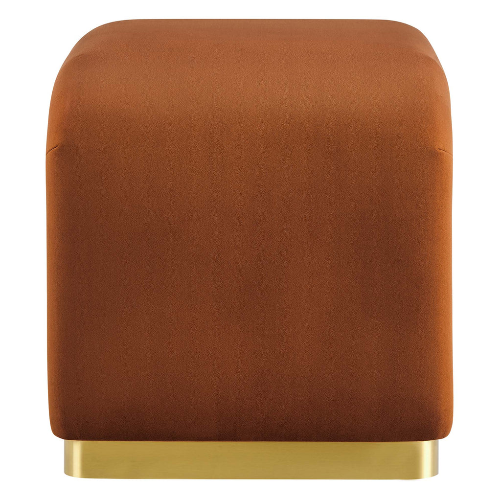 Koda Performance Velvet Waterfall Stool - Brass Rust