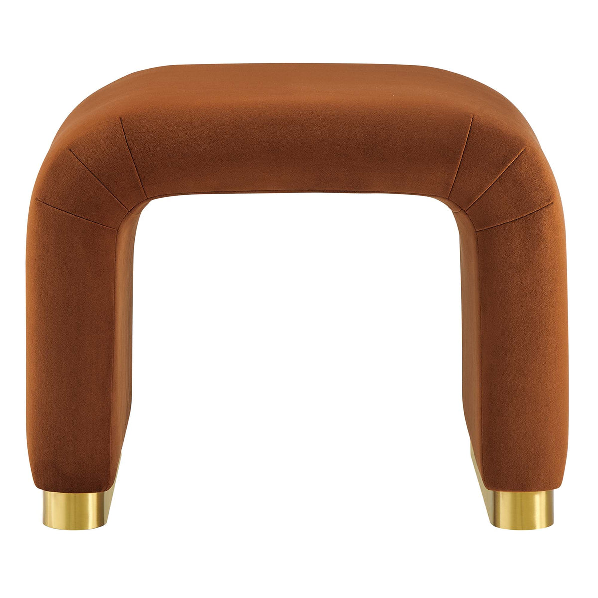 Koda Performance Velvet Waterfall Stool - Brass Rust
