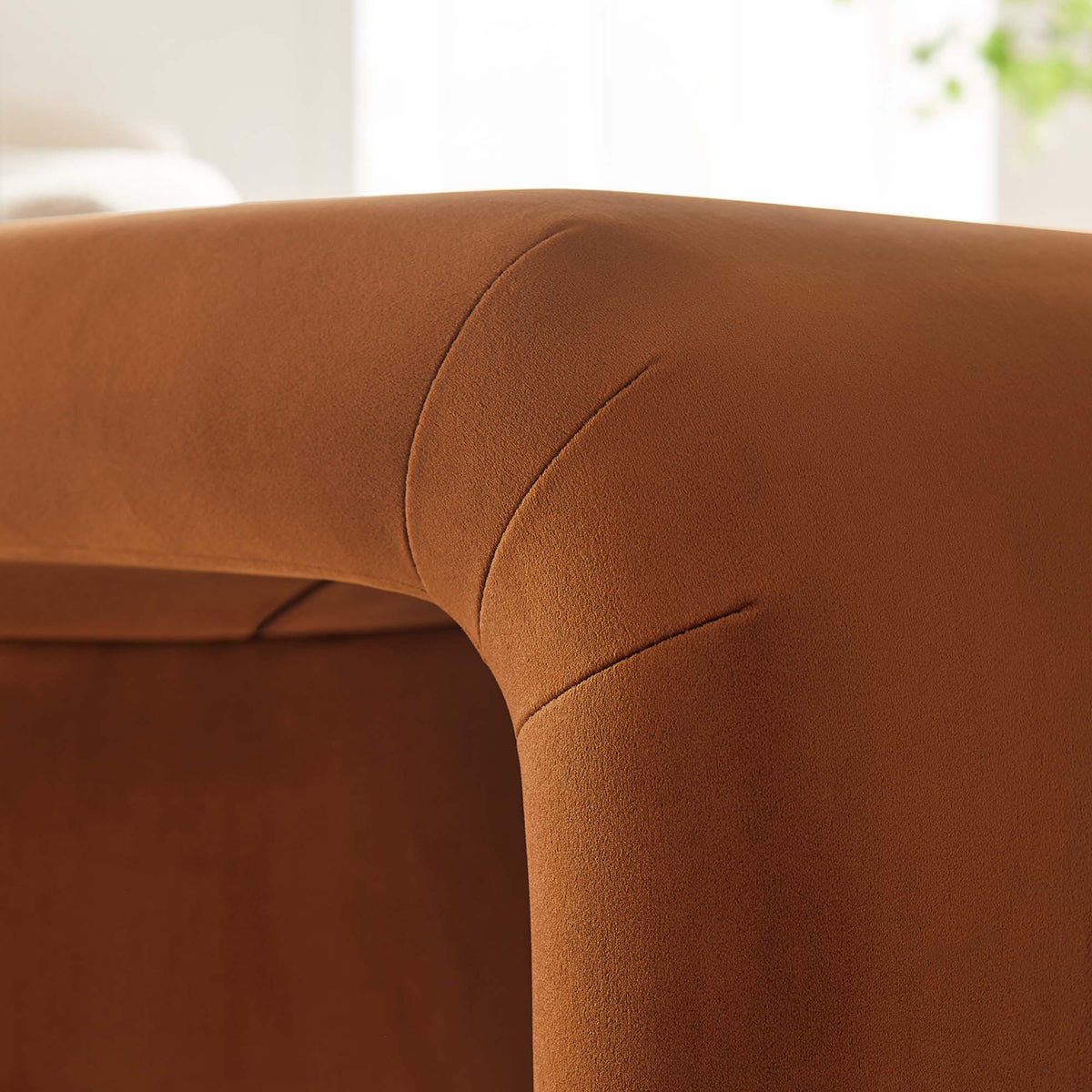 Koda Performance Velvet Waterfall Stool - Brass Rust