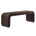 Koda Performance Velvet Waterfall Long Bench - Black Chocolate Brown