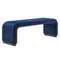 Koda Performance Velvet Waterfall Long Bench - Black Midnight Blue