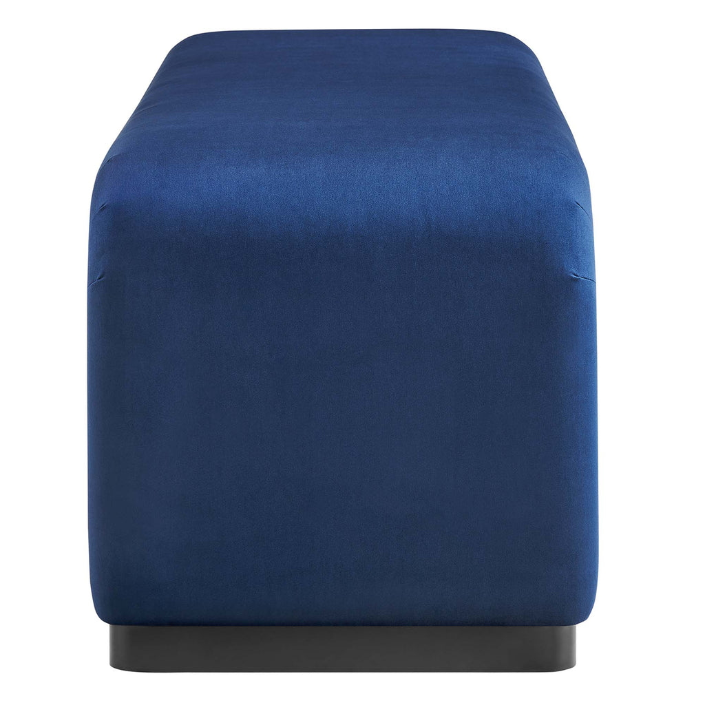 Koda Performance Velvet Waterfall Long Bench - Black Midnight Blue
