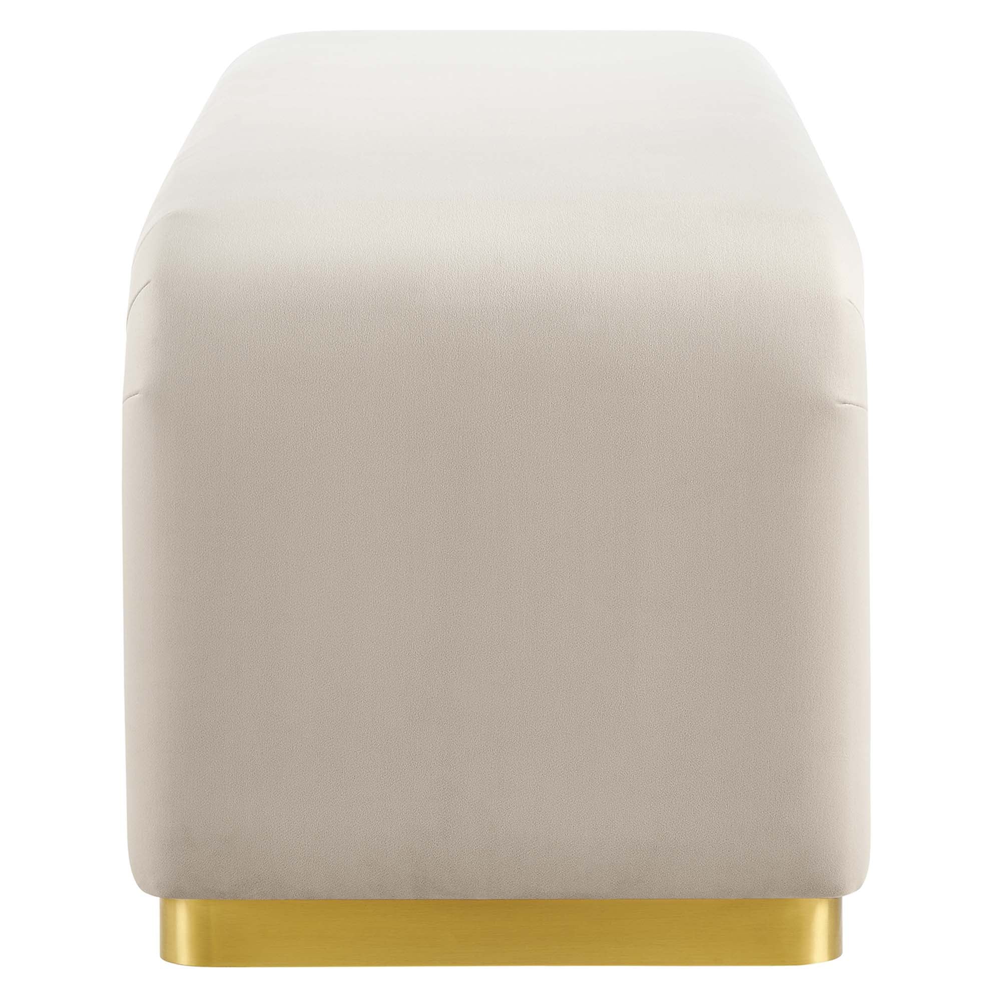 Koda Performance Velvet Waterfall Long Bench - Brass Almond