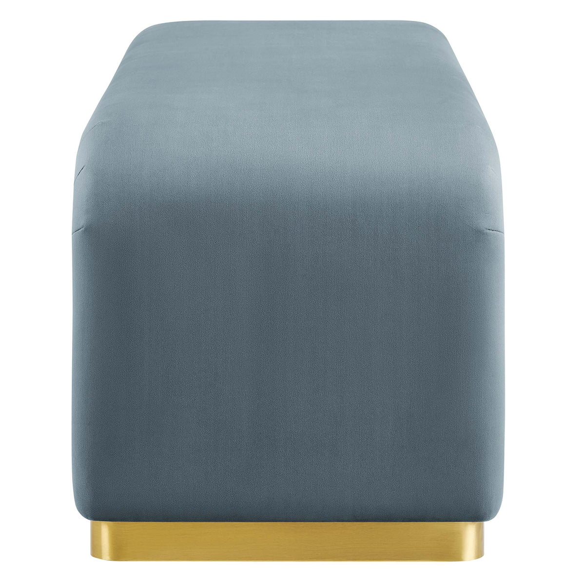 Koda Performance Velvet Waterfall Long Bench - Brass Cadet Blue
