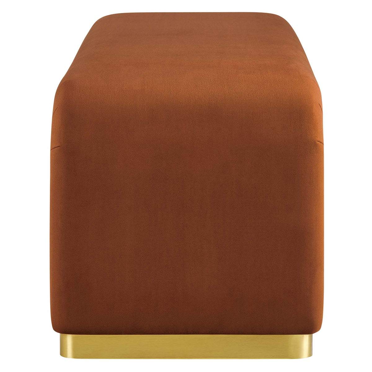 Koda Performance Velvet Waterfall Long Bench - Brass Rust