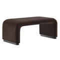 Koda Performance Velvet Waterfall Ottoman - Black Chocolate Brown
