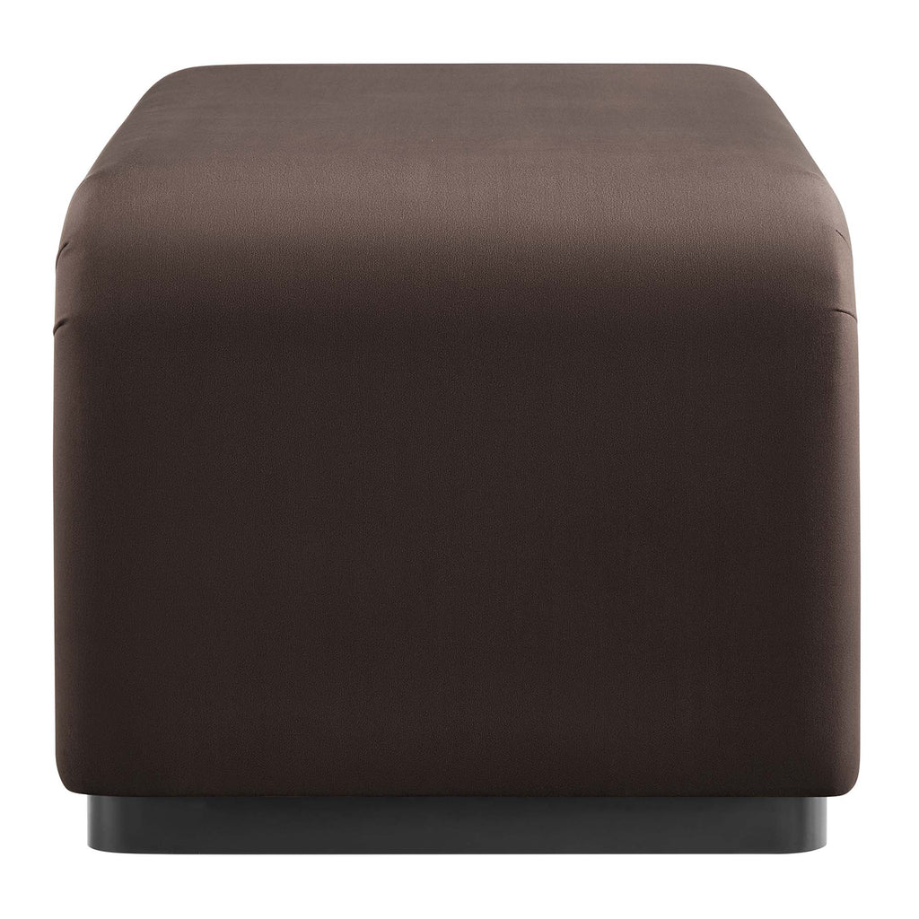 Koda Performance Velvet Waterfall Ottoman - Black Chocolate Brown
