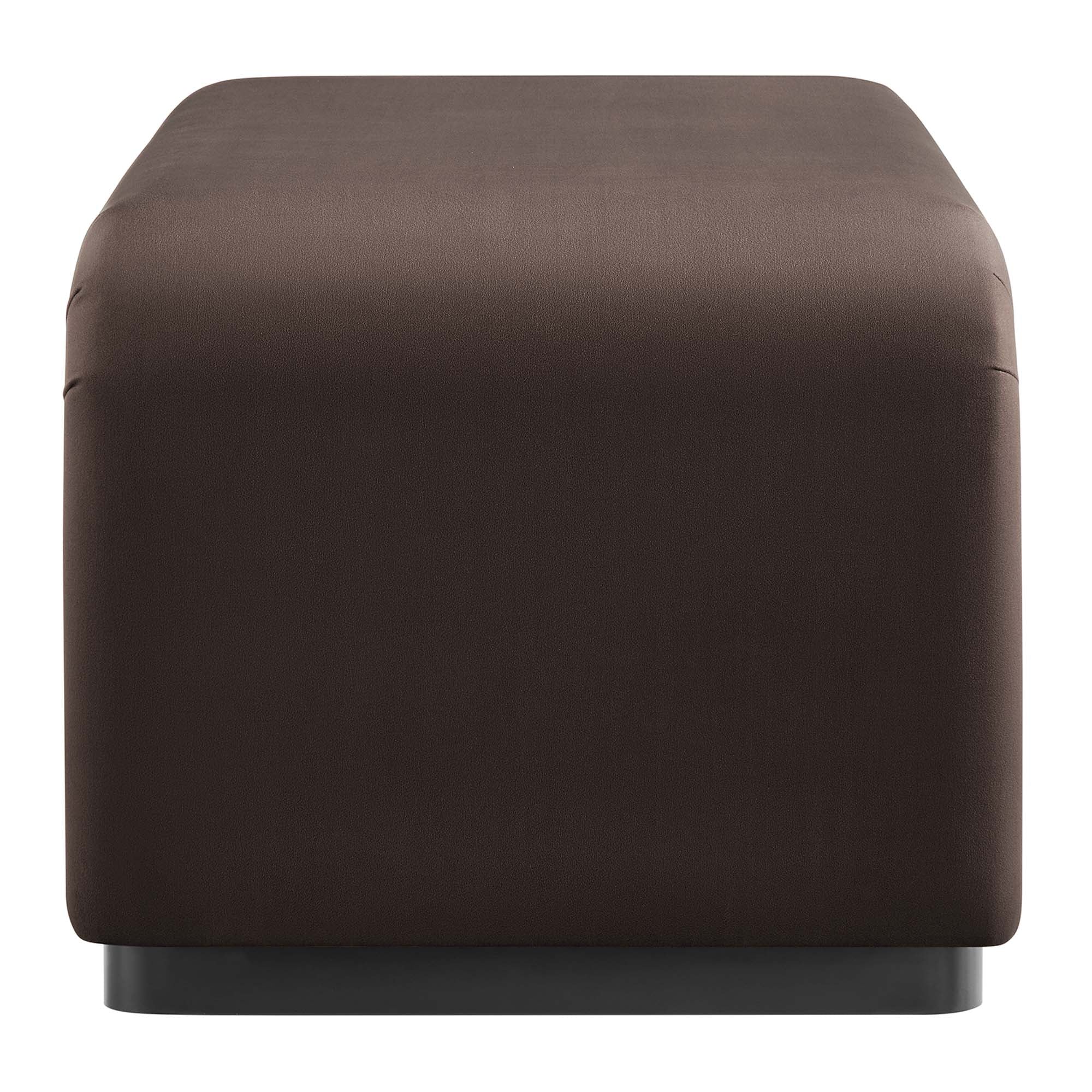 Koda Performance Velvet Waterfall Ottoman - Black Chocolate Brown