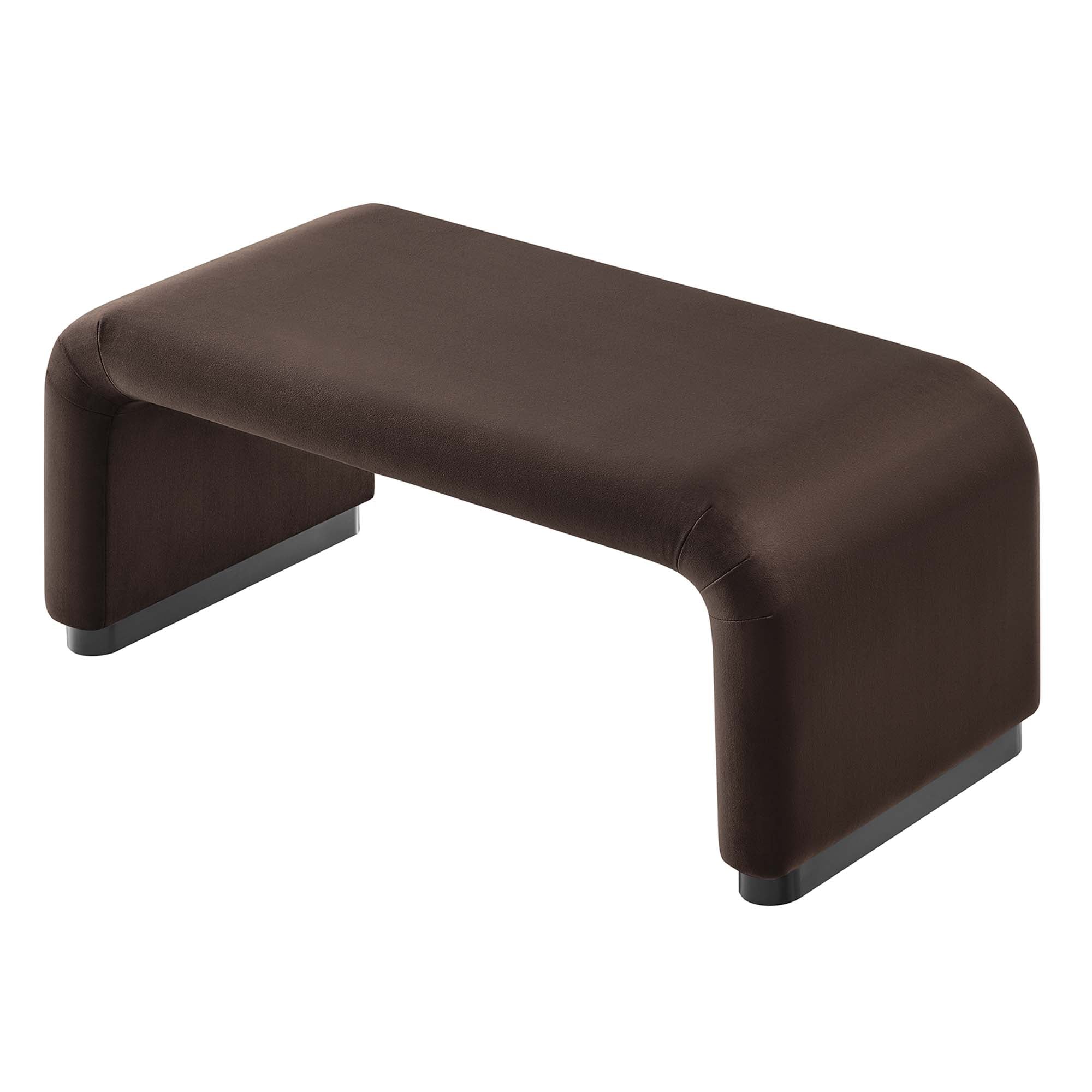 Koda Performance Velvet Waterfall Ottoman - Black Chocolate Brown