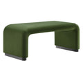 Koda Performance Velvet Waterfall Ottoman - Black Moss Green