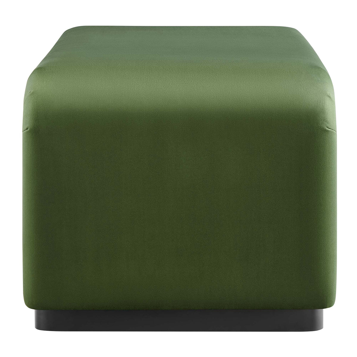 Koda Performance Velvet Waterfall Ottoman - Black Moss Green