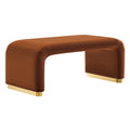 Koda Performance Velvet Waterfall Ottoman - Brass Rust