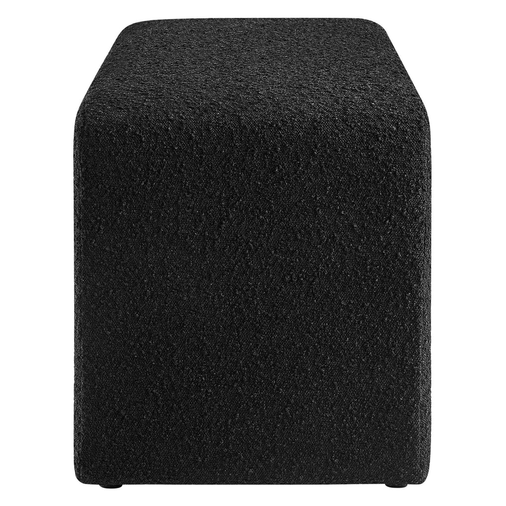 Simba Boucle Fabric Waterfall Long Bench - Black