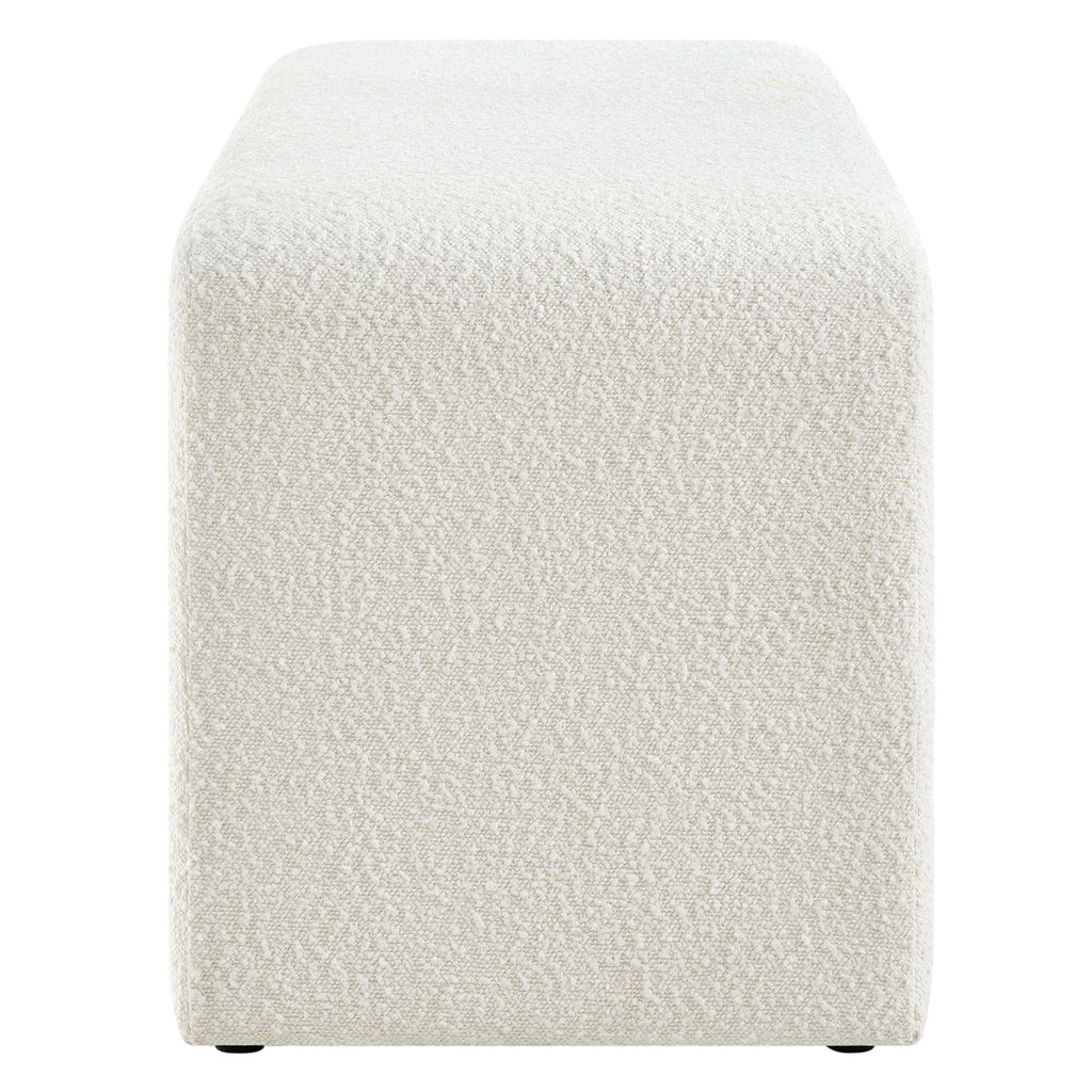 Simba Boucle Fabric Waterfall Long Bench - Ivory