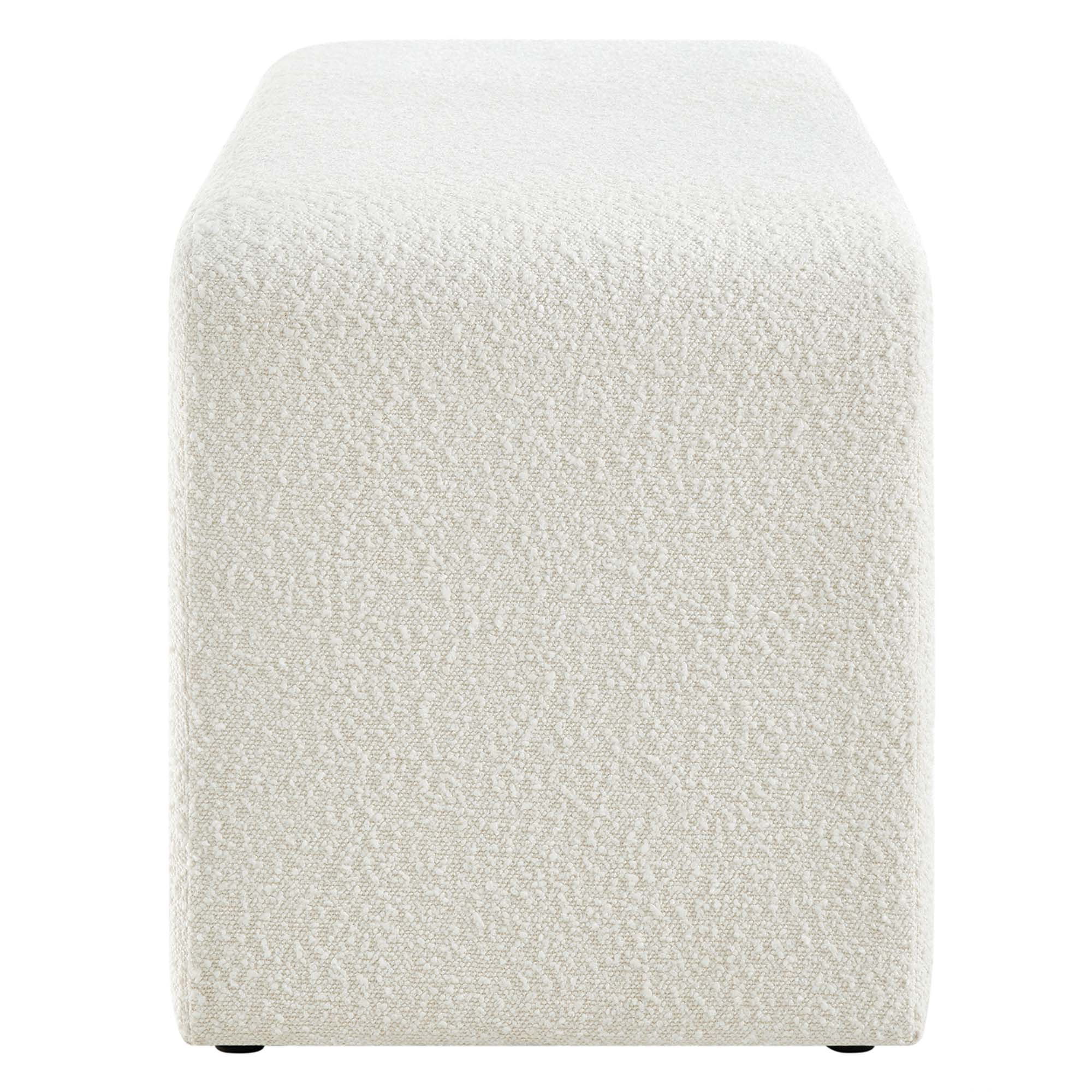 Simba Boucle Fabric Waterfall Long Bench - Ivory