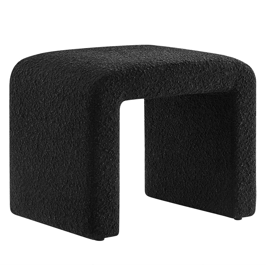 Simba Boucle Fabric Waterfall Stool - Black