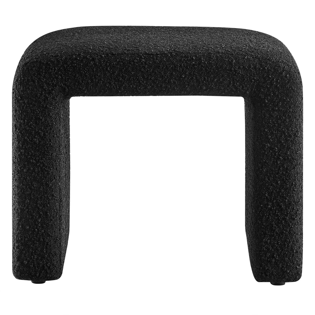 Simba Boucle Fabric Waterfall Stool - Black