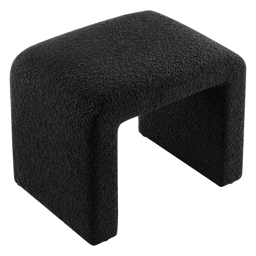 Simba Boucle Fabric Waterfall Stool - Black