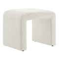 Simba Boucle Fabric Waterfall Stool - Ivory