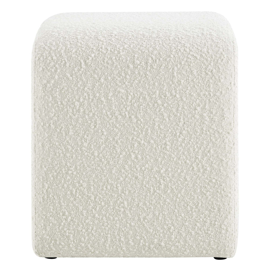 Simba Boucle Fabric Waterfall Stool - Ivory