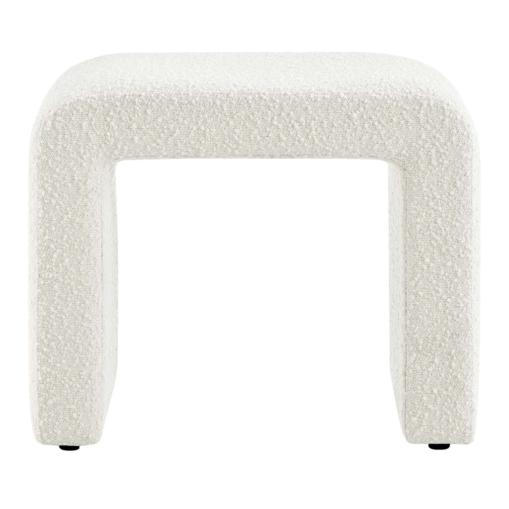Simba Boucle Fabric Waterfall Stool - Ivory