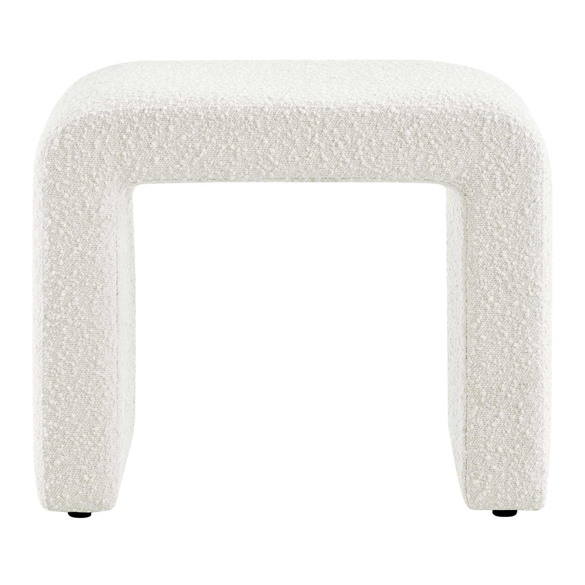 Simba Boucle Fabric Waterfall Stool - Ivory