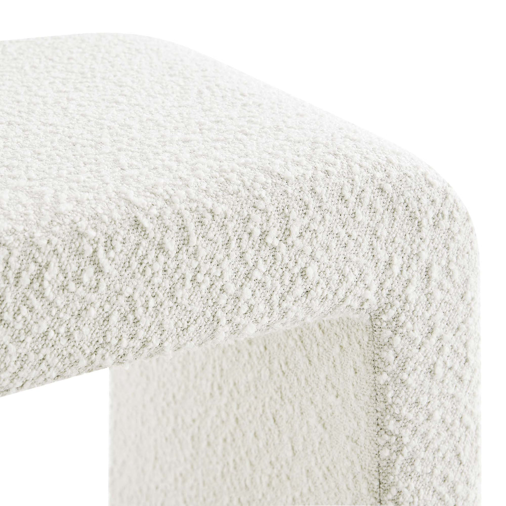 Simba Boucle Fabric Waterfall Stool - Ivory