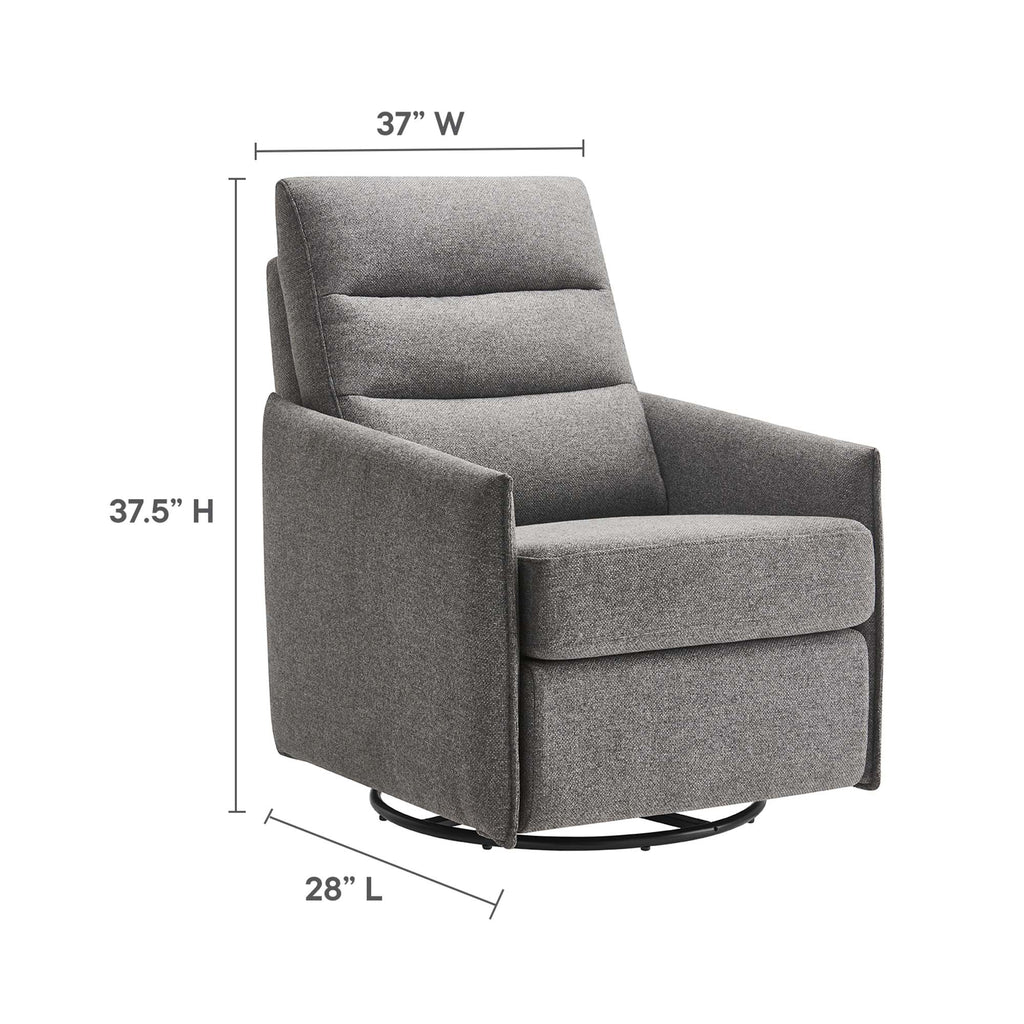 Etta Upholstered Fabric Lounge Chair - Light Gray
