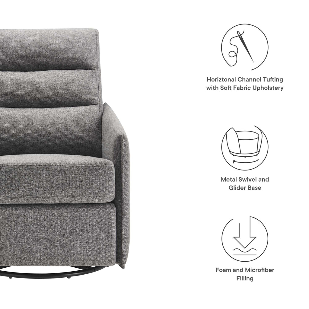 Etta Upholstered Fabric Lounge Chair - Light Gray