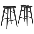 Saville Backless Wood Counter Stools Set of 2 - Black
