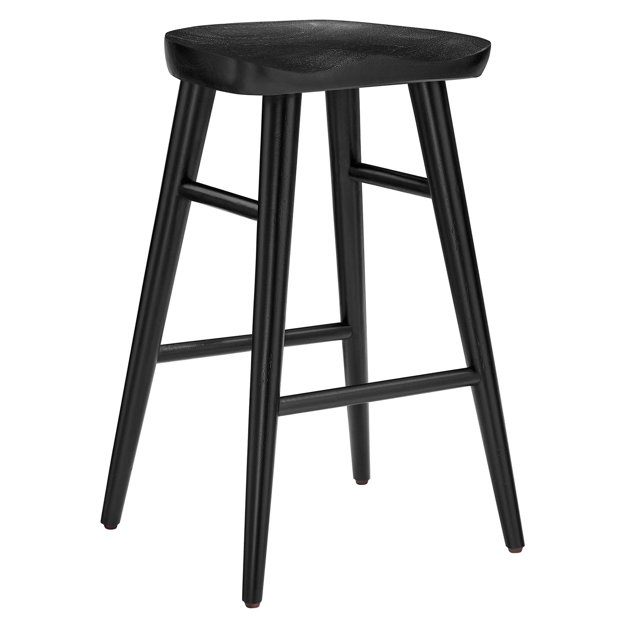 Saville Backless Wood Counter Stools Set of 2 - Black