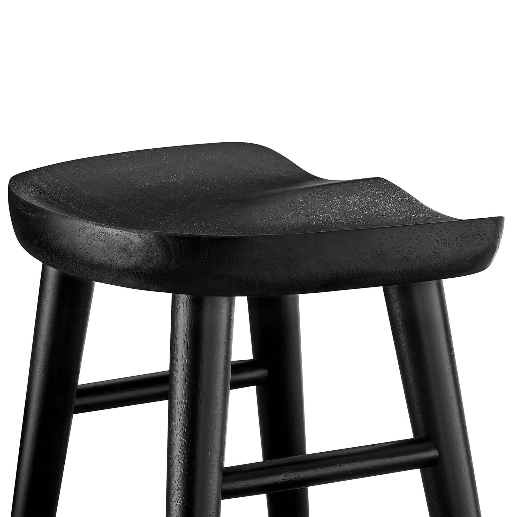Saville Backless Wood Counter Stools Set of 2 - Black