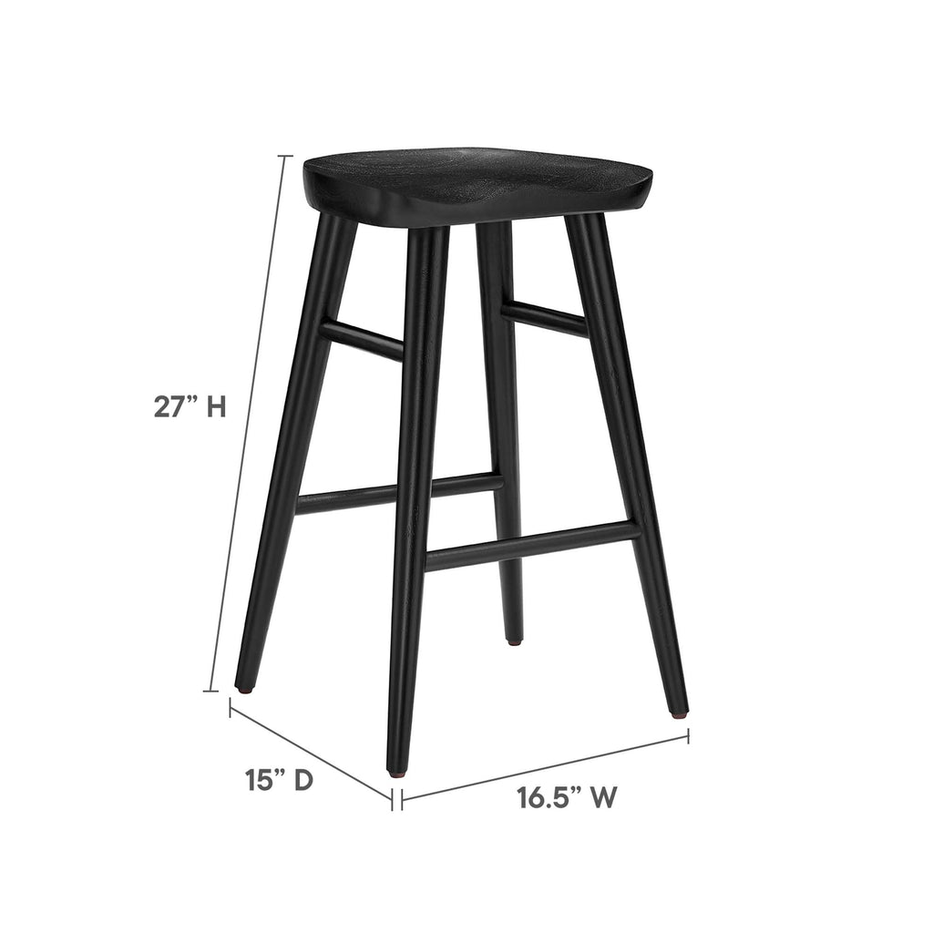 Saville Backless Wood Counter Stools Set of 2 - Black