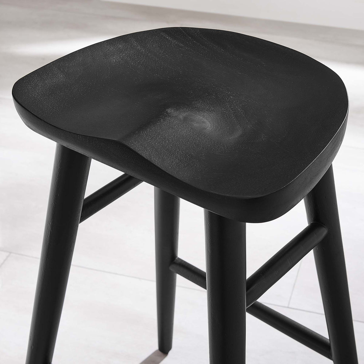 Saville Backless Wood Counter Stools Set of 2 - Black