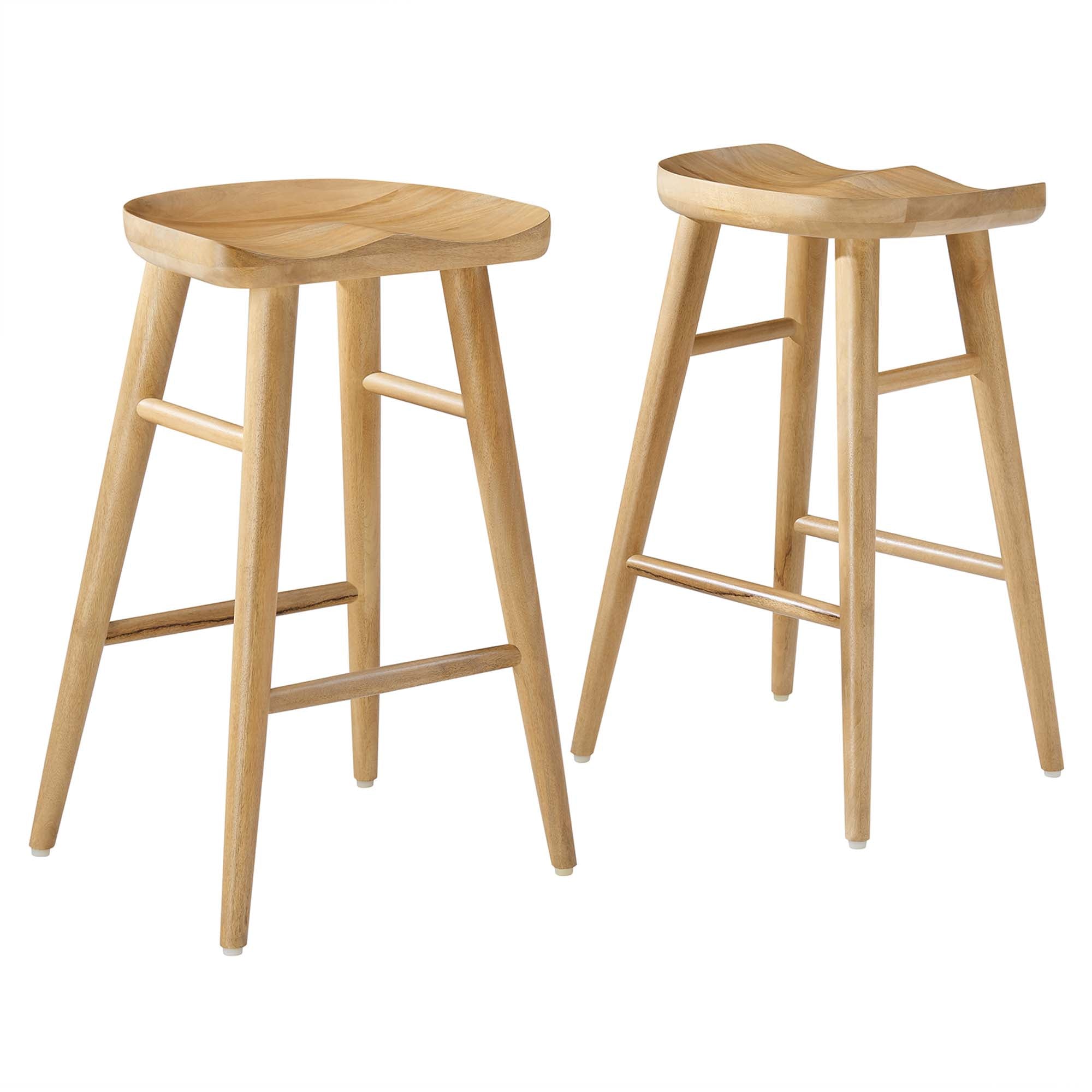 Saville Backless Wood Counter Stools Set of 2 - Oak