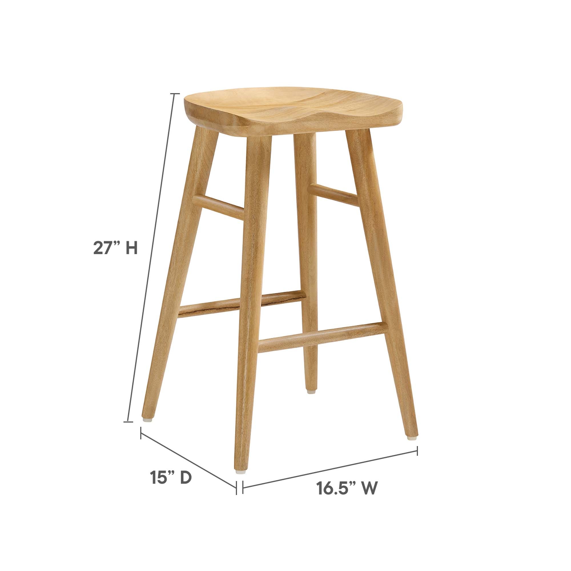 Saville Backless Wood Counter Stools Set of 2 - Oak