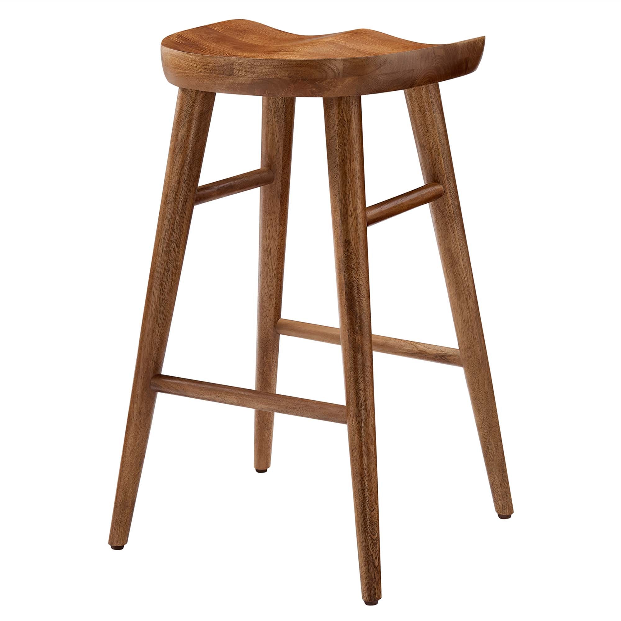 Saville Backless Wood Counter Stools Set of 2 - Walnut