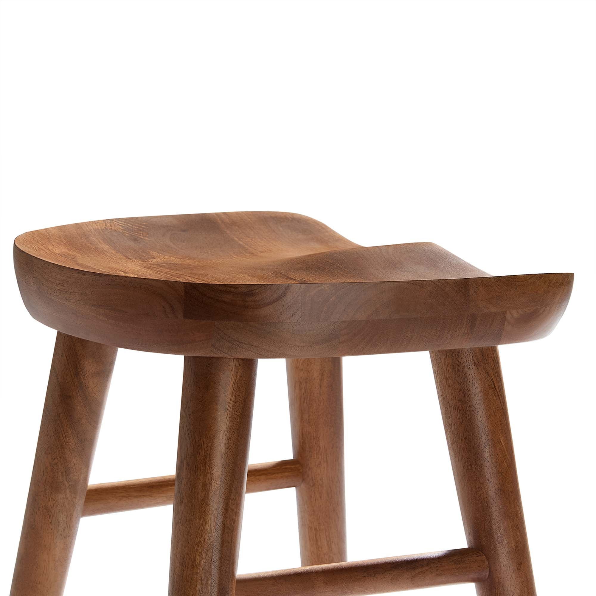 Saville Backless Wood Counter Stools Set of 2 - Walnut
