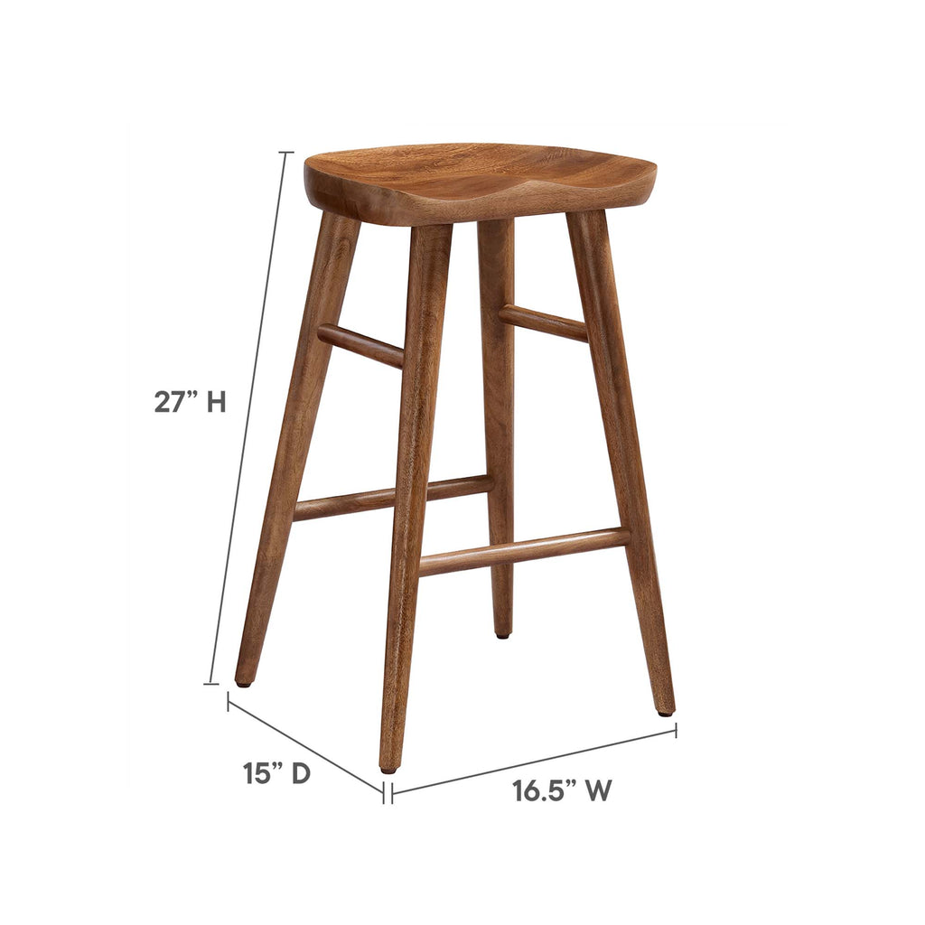 Saville Backless Wood Counter Stools Set of 2 - Walnut